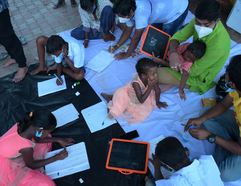Agartala: Social activists teaching street children