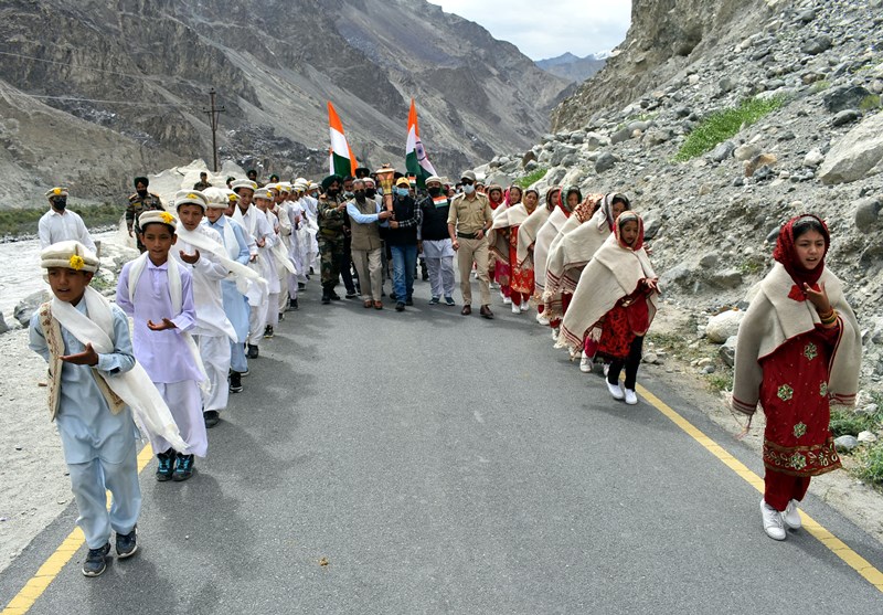 Leh: Victory Flame receives grand reception