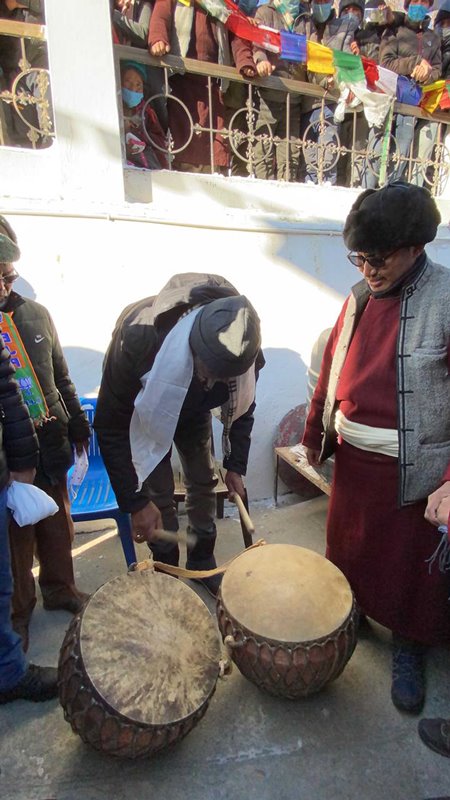 Prahlad Patel visits Mulbekh Monastery in Kargil