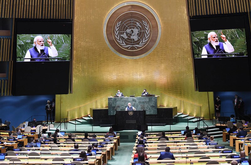 PM Modi addressing 76th session of United Nations General Assembly in New York