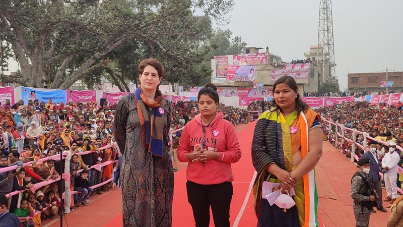 Priyanka Gandhi Vadra visits Firozabad in poll-bound UP