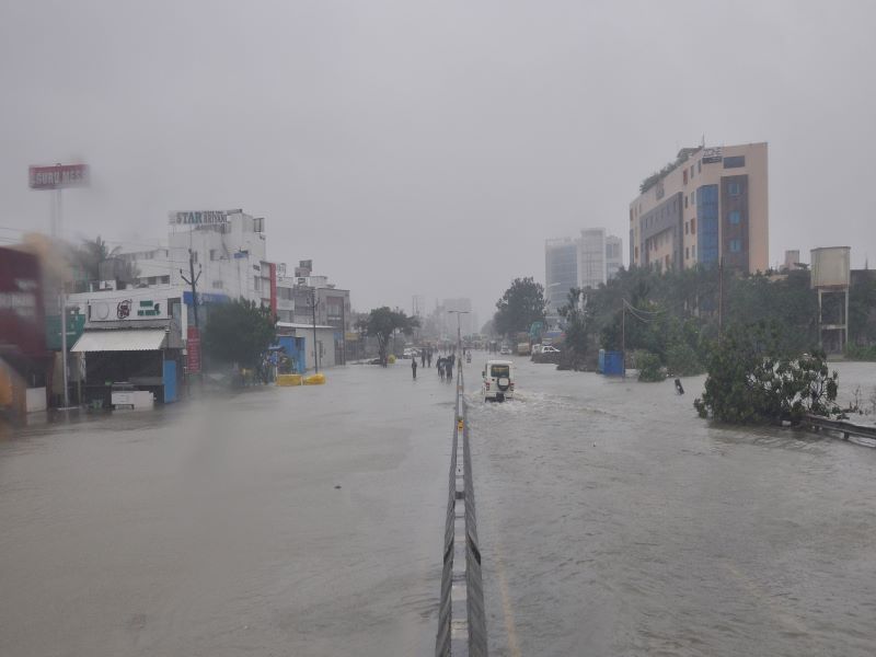 Rainwater floods large parts of Chennai