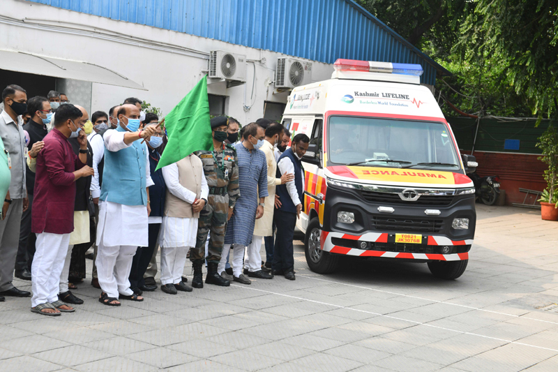 Rajnath Singh flags off five critical care ambulances