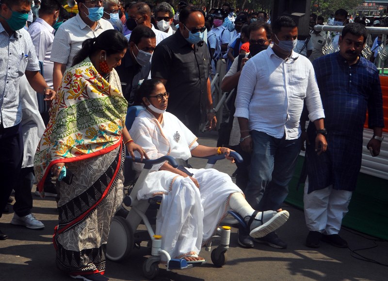 Wheel chair bound Mamata roadshow in Kolkata