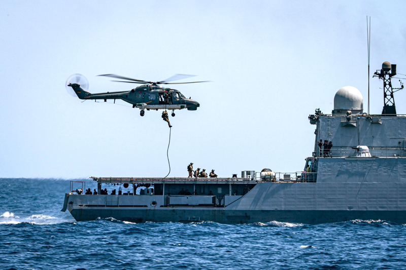 Indian Naval Ship INS Trikand participates in exercise