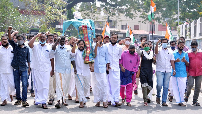 Congress protests in Kerala