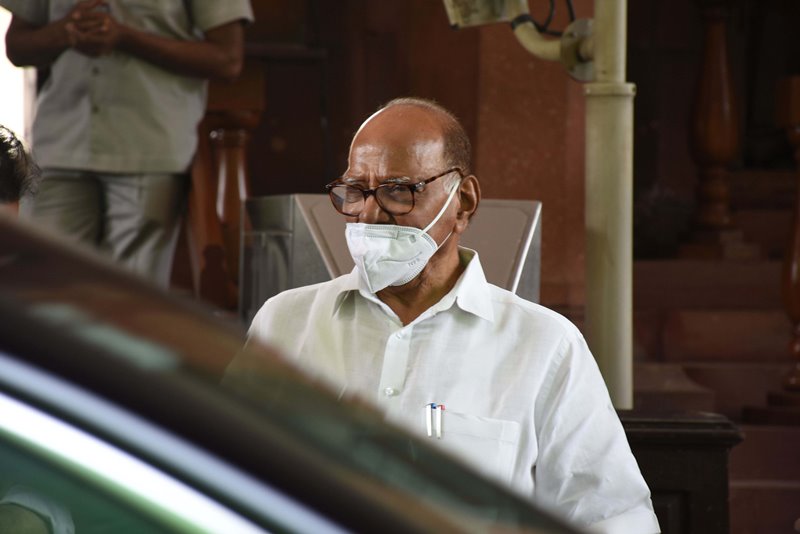 NCP chief Sharad Pawar in Parliament
