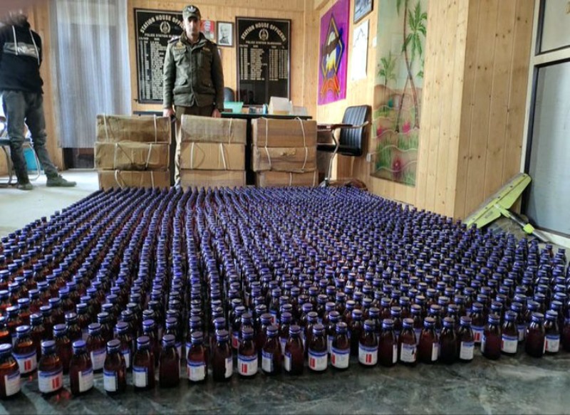 Jammu and Kashmir police recover 2,800 bottles of Codeine phosphate