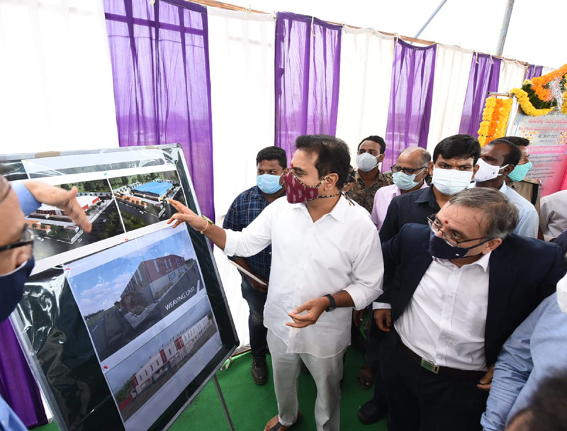 K.T. Rama Rao lays foundation stone for Gokaldas Images Apparel Factory