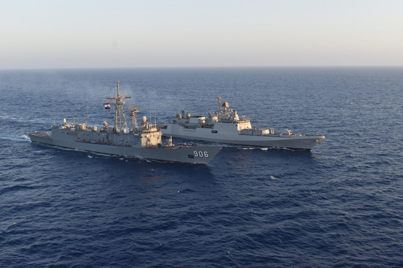 INS Tabar undertaking maritime partnership exercise at sea in Alexandria