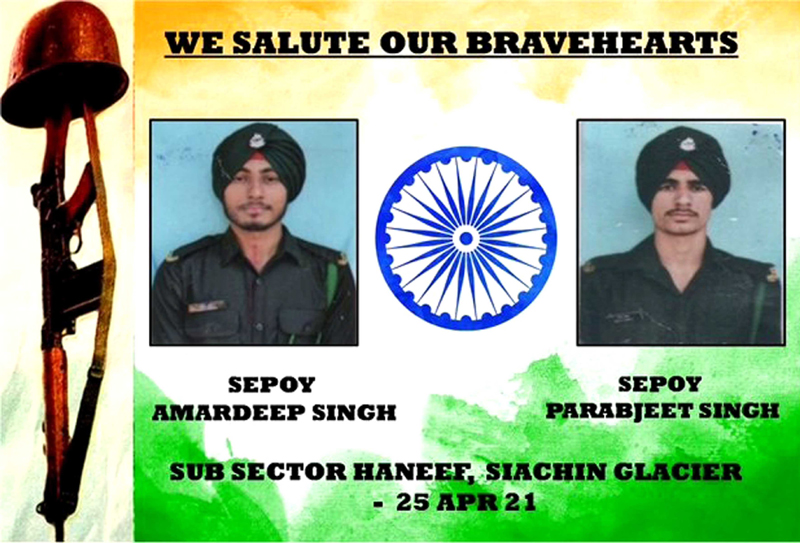 Soldiers martyred in Ladakh