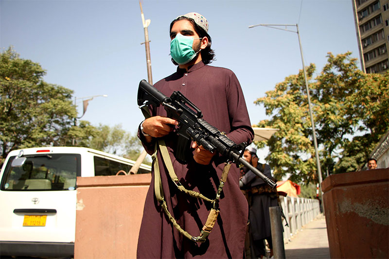 Taliban fighters patrol Kabul streets