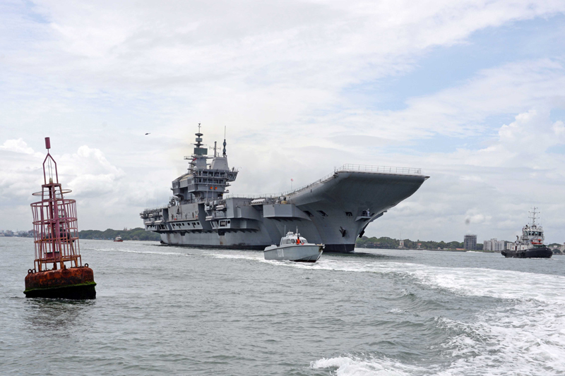 Aircraft Carrier Vikrant during sea trials