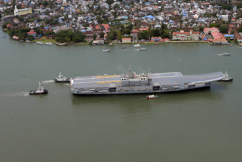 Aircraft Carrier Vikrant during sea trials