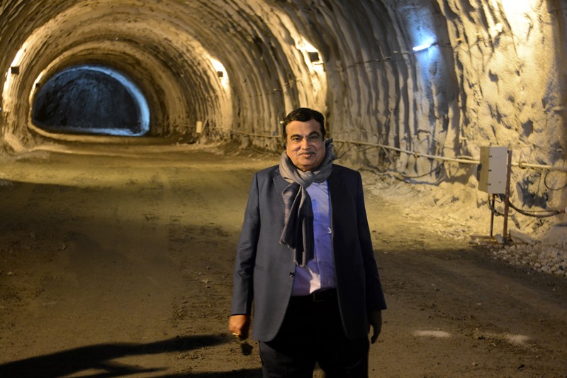 Nitin Gadkari inspects Asia's largest tunnel in Kashmir