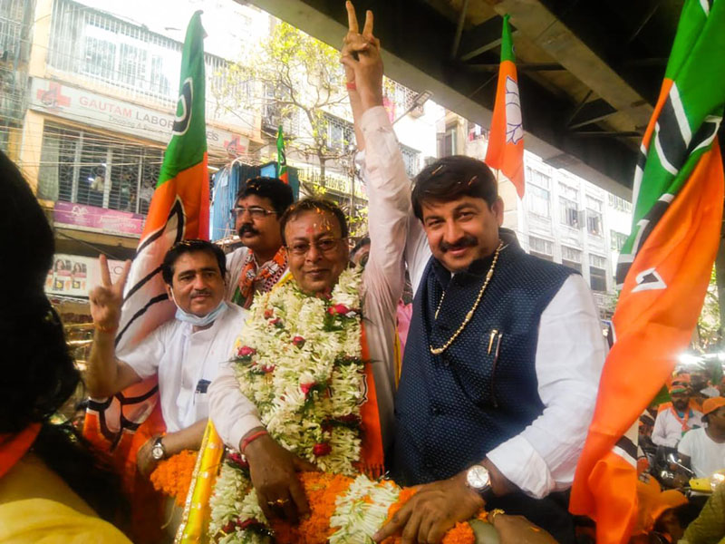 West Bengal Assembly polls: Manoj Tewari joins rally of BJP's Shyampukur candidate Sandipan Biswas