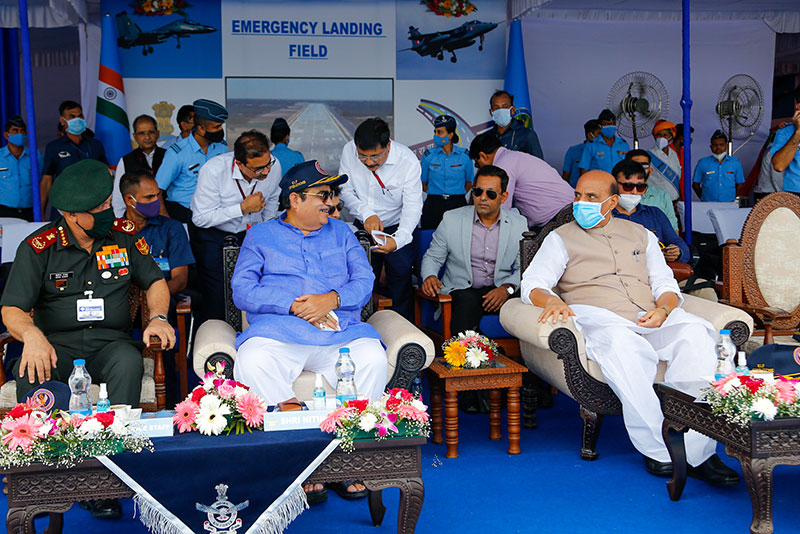 Union Ministers Rajnath Singh and Nitin Gadkari inaugurated emergency landing facility in Barmer district of Rajasthan