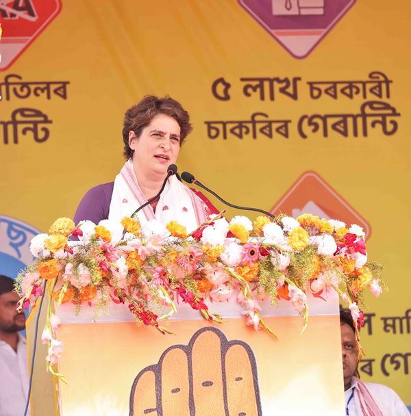 Priyanka Gandhi Vadra in Assam for poll campaign