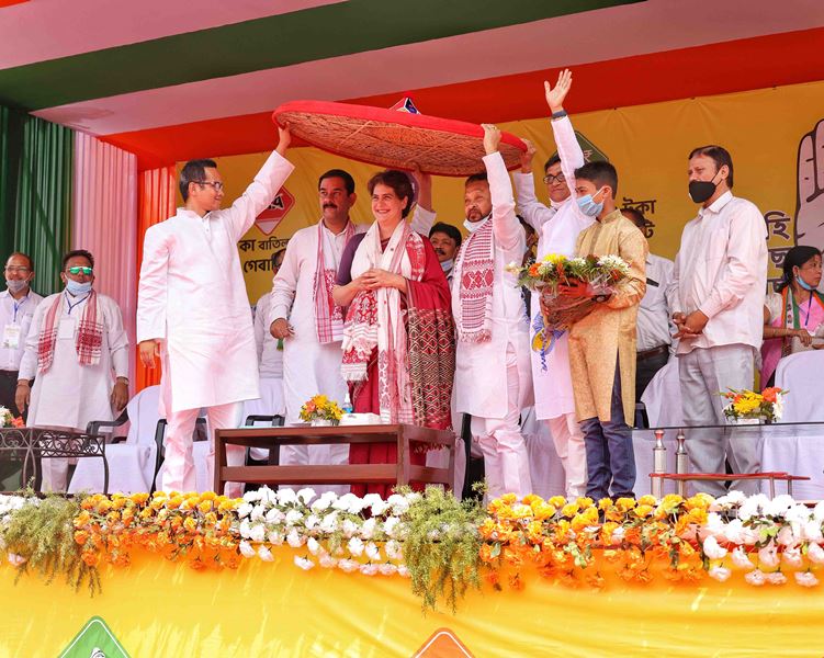Priyanka Gandhi Vadra in Assam for poll campaign