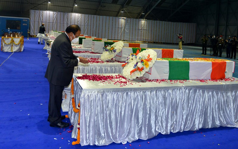 PM Modi pays tribute to General Bipin Rawat, others at Delhi's Palam Air Force base