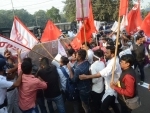 Kolkata Police stop left activists during their Raj Bhavan march over recruitment scam