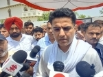 Sachin Pilot interacts with media after meeting Sidhu Moose Wala's family in Punjab