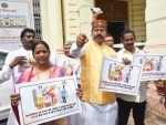 RJD legislators protesting against fuel price hike in Patna