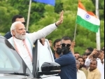 PM Modi being welcomed in Bhuj