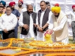 Punjab CM Bhagwant Mann pays floral tribute to Bhagat Singh, Rajguru and Sukhdev