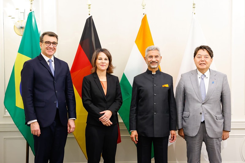 Jaishankar with his Brazilian, German and Japanese counterparts at G-4 meeting in US