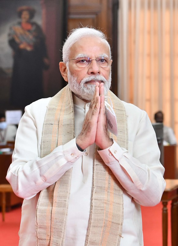 PM Modi after casting his vote for VP election in Delhi