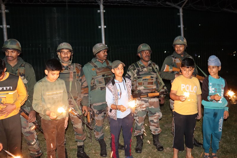 Army jawans celebrate Diwali in Kashmir's Poonch