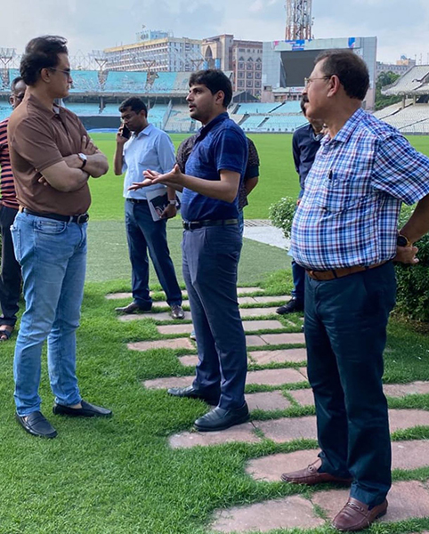 BCCI chief Sourav Ganguly inspects preparations at Eden Gardens for IPL playoffs