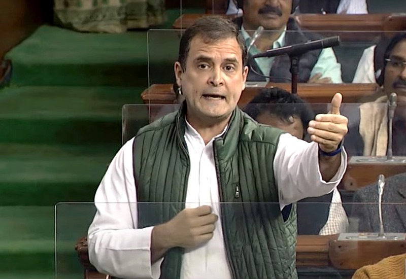 Congress leader Rahul Gandhi speaking in Budget session of Parliament