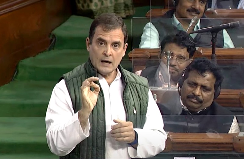 Congress leader Rahul Gandhi speaking in Budget session of Parliament