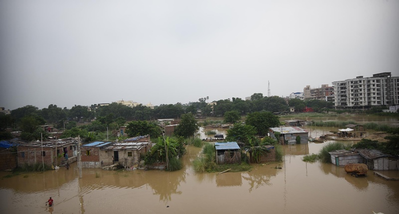 Submerged area of Patna after heavy rains