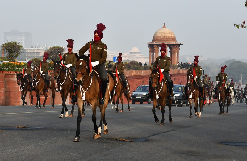 Rehearsal for Beating retreat in New Delhi