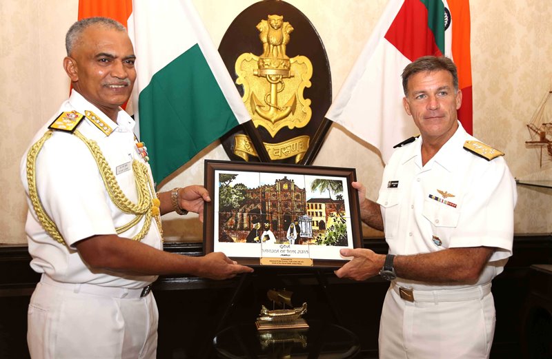 Chief of Naval Staff R Hari Kumar welcomes Commander of Us Indo-Pacific Command John Aquilino in Delhi