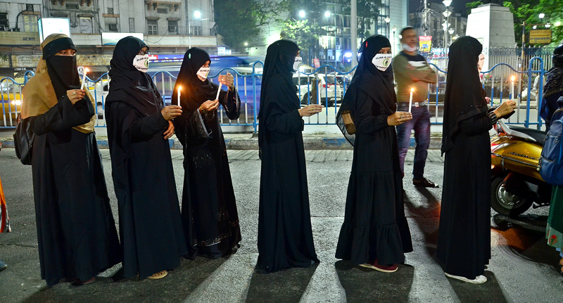 Hijab row: Candlelight protests held in Kolkata