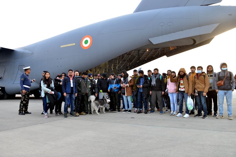 Students evacuated by IAF from war-torn Ukraine arrive at Hindon Air Force Station