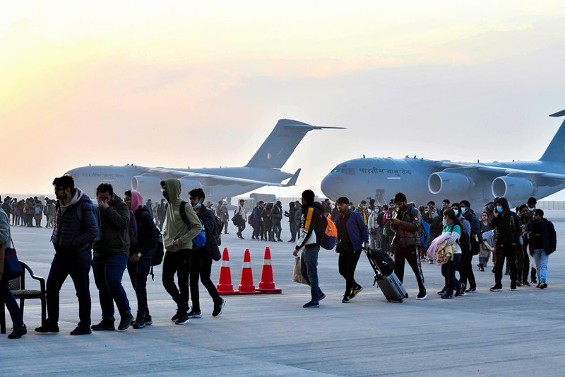 Students evacuated by IAF from war-torn Ukraine arrive at Hindon Air Force Station