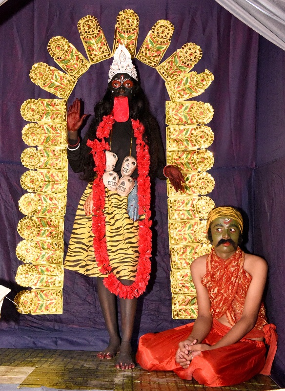 Kids dress as Maa Kali, Lord Shiva in Kolkata pandal during Kali Puja