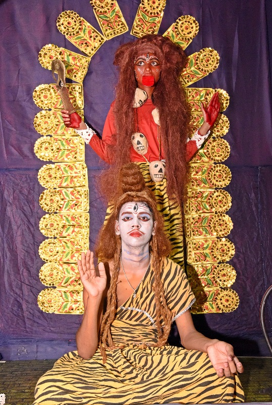 Children dress up as Maa Kali, Lord Shiva in Kolkata pandal during Kali Puja