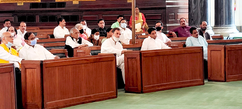 Congress president Sonia Gandhi addresses parliamentary party meeting