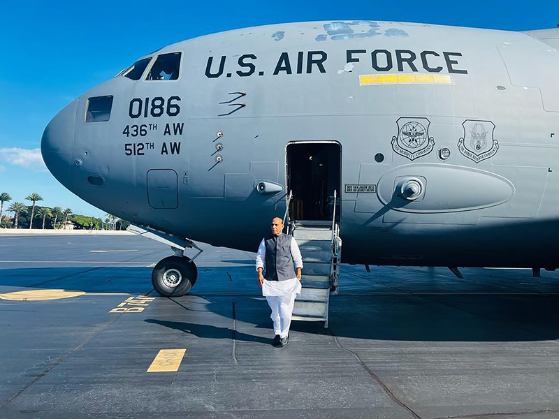 Defence Minister Rajnath Singh in Hawaii in the US