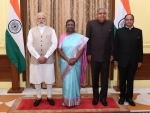 In image: Prez Droupadi Murmu with Jagdeep Dhankar, PM Modi and chief information commissioner in Delhi