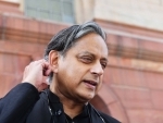 Shashi Tharoor at Parliament House during Budget Session
