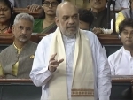 Home Minister Amit Shah speaks during Opposition's no-confidence motion in Parliament