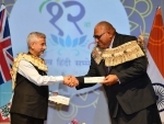 S Jaishankar with Fiji President Wiliame Katonivere in Nandi