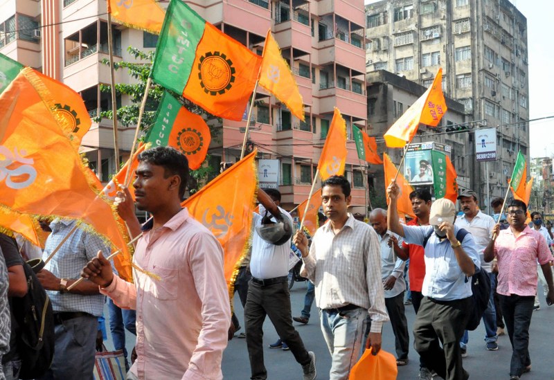 Ram Navami violence: BJP-backed trade union activists protest Bengal govt's failure to maintain law and order